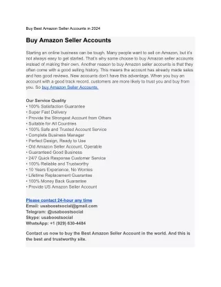 Buy Amazon Seller Accounts 100% Best KYC Verified