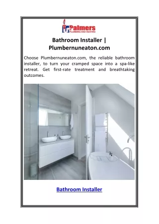 Bathroom Installer  Plumbernuneaton.com