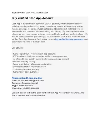 Buy Verified Cash App Accounts 100% Best KYC Verified