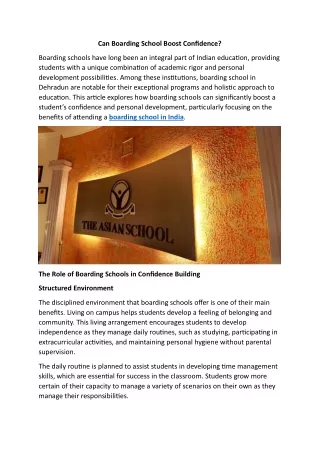 Can Boarding School Boost Confidence