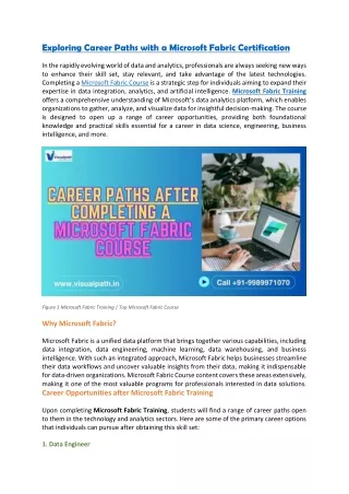 Microsoft Fabric Certification Course | Microsoft Fabric Training