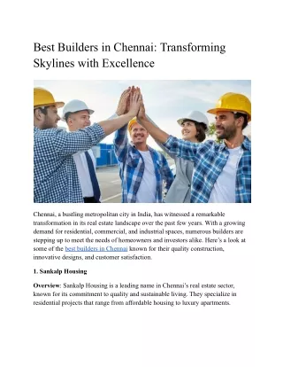 Best Builders in Chennai_ Transforming Skylines with Excellence