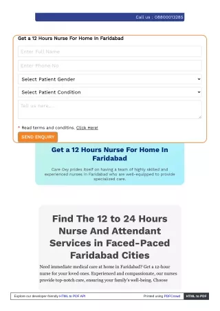 24/7 Home Nursing Care in Faridabad for Quick, Safe Recovery