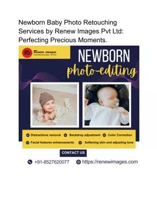 Newborn Baby Photo Retouching Services by Renew Images Pvt Ltd.