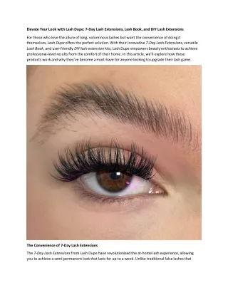 Elevate Your Look with Lash Dupe - 7-Day Lash Extensions, Lash Book, and DIY Lash Extensions