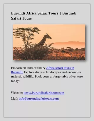 best burundi safari trips | Burundi Safari Tours