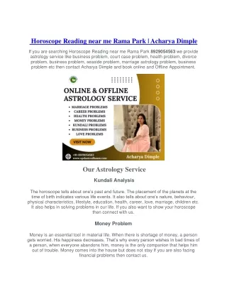 Horoscope Reading near me Rama Park | 8929054563 |