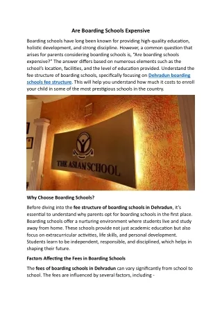 Are Boarding Schools Expensive