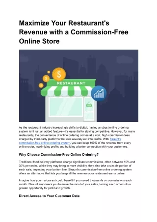 Maximize Your Restaurant's Revenue with a Commission-Free Online Store