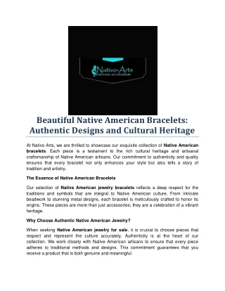 Beautiful Native American Bracelets- Authentic Designs and Cultural Heritage