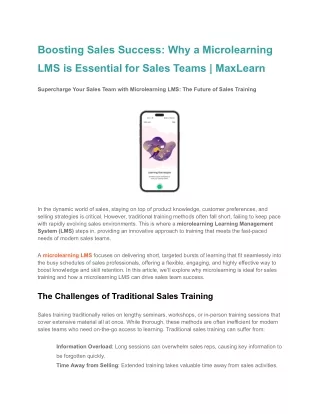 Boosting Sales Success_ Why a Microlearning LMS is Essential for Sales Teams _ MaxLearn