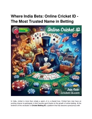 Where India Bets_ Online Cricket ID - The Most Trusted Name in Betting