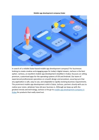 Mobile app development company Dubai