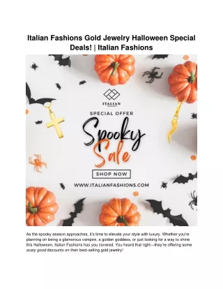 Italian Fashions Gold Jewelry Halloween Special Deals