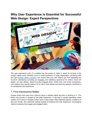 Why User Experience is Essential for Successful Web Design_ Expert Perspectives