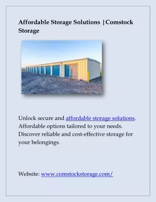 Affordable Mini Storage Solutions Sutherlin | Comstock storage