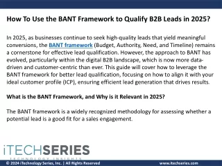 How To Use the BANT Framework to Qualify B2B Leads in 2025