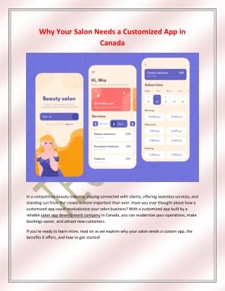 Why Your Salon Needs a Customized App in Canada