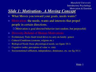 Slide 1 : Motivation- A Moving Concept