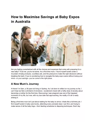 How to Maximise Savings at Baby Expos in Australia
