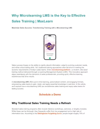 Why Microlearning LMS is the Key to Effective Sales Training _ MaxLearn