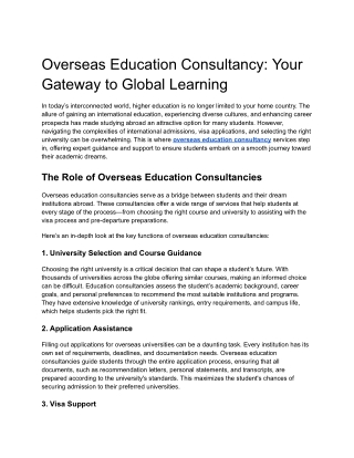 Overseas Education Consultancy_ Your Gateway to Global Learning