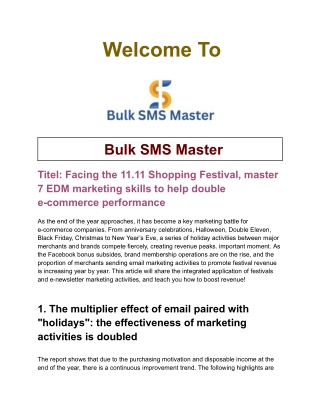 Facing the 11,11 Shopping Festival master 7 EDM marketing skills to help double e-commerce performance