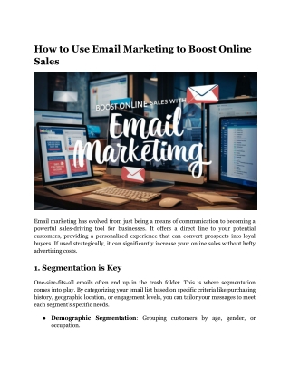 How to Use Email Marketing to Boost Online Sales