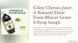 The Immunity Booster: Giloy Chirata Juice