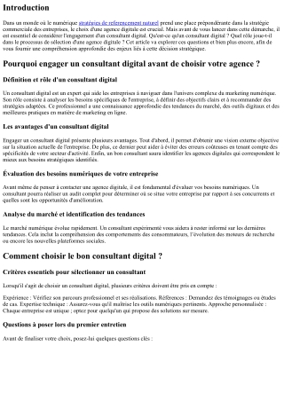 Pourquoi engager un consultant digital avant de choisir votre agence ?