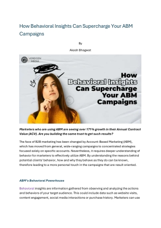 How Behavioral Insights Can Supercharge Your ABM Campaigns