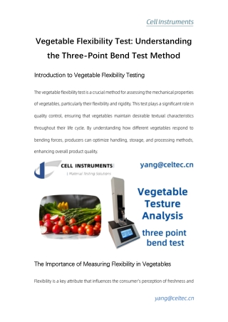 Vegetable Flexibility Test Understanding the Three-Point Bend Test Method