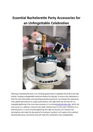 Essential Bachelorette Party Accessories for an Unforgettable Celebration