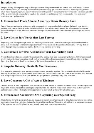 10 Sentimental Anniversary Gift Ideas to Show Your Partner You Remember