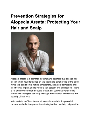 Prevention Strategies for Alopecia Areata: Protecting Your Hair and Scalp