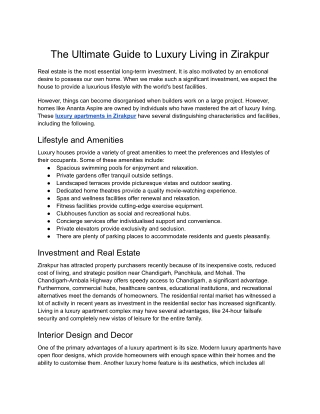 KS Group- The Ultimate Guide to Luxury Living in Zirakpur