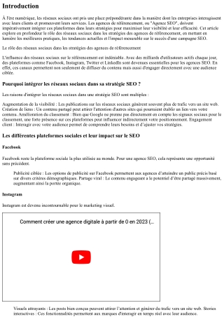 Le rôle des réseaux sociaux dans les stratégies des agences de référencement