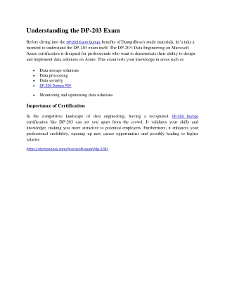 Achieve Your DP-203 Goals with DumpsBoss Dumps PDF