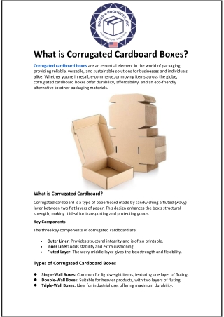 What is Corrugated Cardboard Boxes?