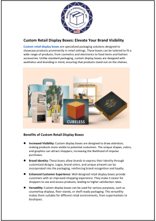 Custom Retail Display Boxes: Elevate Your Brand Visibility