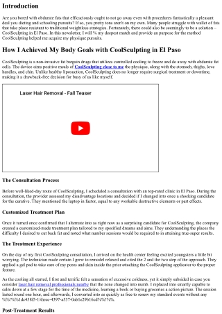 How I Achieved My Body Goals with CoolSculpting in El Paso