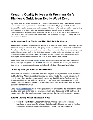 knife blanks