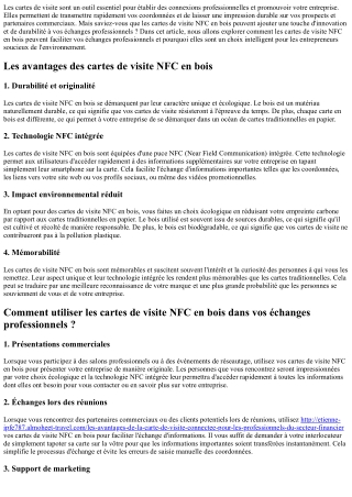 Comment les cartes de visite NFC en bois peuvent faciliter vos échanges professi
