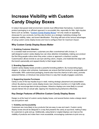 Increase Visibility with Custom Candy Display Boxes