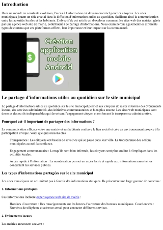 Le partage d'informations utiles au quotidien sur le site municipal