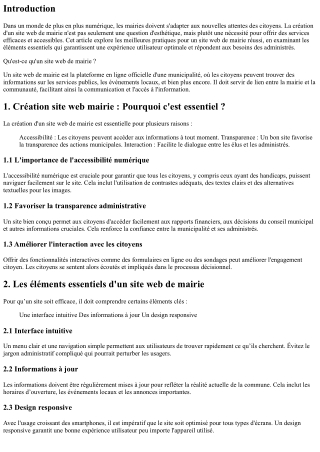 Les meilleures pratiques pour un site web de mairie réussi