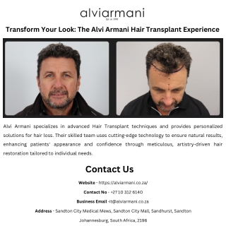 Transform Your Look The Alvi Armani Hair Transplant Experience