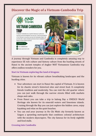 Vietnam Cambodia trip