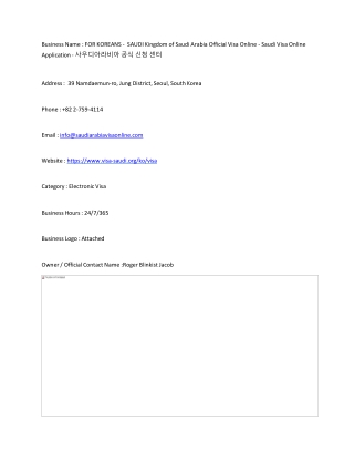FOR KOREANS -   SAUDI Kingdom of Saudi Arabia Official Visa Online - Saudi Visa