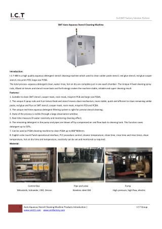 I.C.T SMT Auto Aqueous Stencil Cleaning Machine I.C.T-800 V1.1